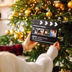 Personalized Film Clapperboard Rolling Photos Wooden Ornament with Text Anniversary Valentine's Day Romantic Gift for Couple