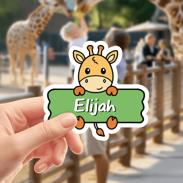 Personalized Cute Animal Waterproof Stickers Labels with Name Stationery Marking Back to School Birthday Gift for Kids Students