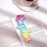 Personalized Color Gradient Name Magnetic Bookmark Clip Set of 2 Birthday Anniversary Gift for Reading Lovers Bookworms