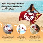 Personalisiertes Handball-Design Strandtuch mit Personensilhouette Namen und Nummer Urlaub Teamgeschenk für Teammitglieder Freunde