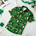 Personalized Funny Face Photo Hawaiian Shirt Pub Patty Essential Saint Patrick's Day Gift for Man Dad Family