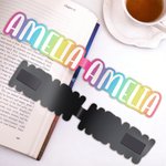 Personalized Color Gradient Name Magnetic Bookmark Clip Set of 2 Birthday Anniversary Gift for Reading Lovers Bookworms