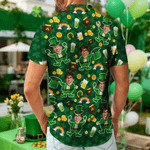 Personalized Funny Face Photo Hawaiian Shirt Pub Patty Essential Saint Patrick's Day Gift for Man Dad Family