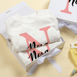 Personalized Multicolor Initial Floral Fesign 100% Cotton Baby Romper Hat Blanket Outfit with Gift Box Name Baby Shower  Coming Home Gift for Newborn