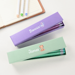 Personalised Cute Forest Animals Macaron-Coloured Box of 12 HB Pencils Stationery Set with Name Back to School Birthday Gift for Kids