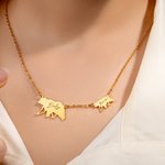 Personalized Mother Bear and 0-9 Baby Bears Necklace with Engraved Names Family Jewellery Mother's Day Birthday Anniversary Gift for Mom Wife