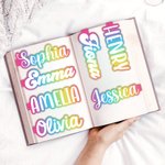 Personalized Color Gradient Name Magnetic Bookmark Clip Set of 2 Birthday Anniversary Gift for Reading Lovers Bookworms