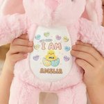 Personalized Bible Verse Cute Chick Bunny Easter Bunny Stuffed Toy with Name Easter Egg Hunt Gift for Kids Boys Girls