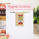 Personalised Cute Notebook Pencil Apple Elements Ruler Design Magnetic Bookmark Clip with Name Birthday Back to School Gift for Kids Bookworms