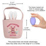 Personalized Happy Easter Knitted Style Peter Rabbit Basket with Name Daily Storage Easter Gift for Boys Girls