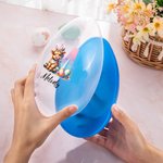 Personifierad söt Highland Cow Initial Fyllbart Jumbo påskägg med namn Påskäggsjakt Partygåva för barn