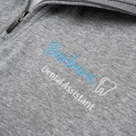 Henkilökohtainen söpö kirjailtu hammas Dental Quarter Zip kauluspaita nimi syntymäpäivä arvostus lahja hammaslääkärin avustaja