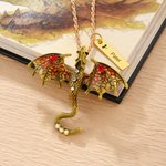 Personalizada Fantasía Dragón Rhinestone Collar Colgante con Nombre Misteriosa Joyería Cumpleaños Día de San Valentín Regalo para Pareja Amigo