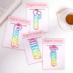 Personalized Color Gradient Name Magnetic Bookmark Clip Set of 2 Birthday Anniversary Gift for Reading Lovers Bookworms