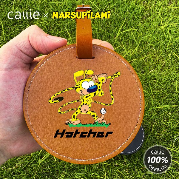 Personalized Classic Long-Tailed Marsupilami Golf Tee Storage Bag Tag with Name Golf Club Birthday Gift for Golf Players | Callie × Marsupilami®