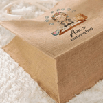 Henkilökohtainen sarjakuva Mahjong hahmo Suuri kapasiteetti Juutti laukku nimi Päivittäinen käyttö Mahjong Club lahja perheen ystäville Mahjong harrastajille