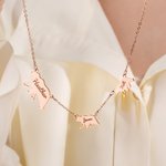 Personalized Mother Bear and 0-9 Baby Bears Necklace with Engraved Names Family Jewellery Mother's Day Birthday Anniversary Gift for Mom Wife