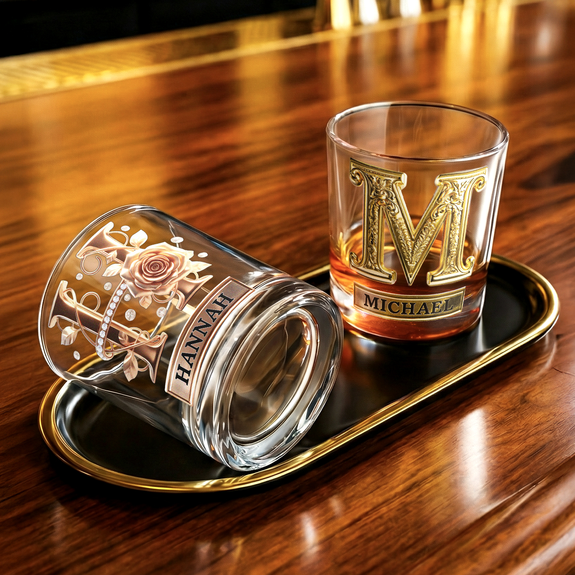 Roses Hold Love, Initials Mark Us - Personalized 10 oz Old Fashioned ...