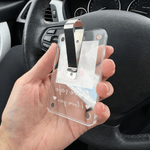 Clip per visiera dell'auto personalizzata con foto quadrata e testo Accessorio per auto Regalo di San Valentino per l'anniversario della coppia