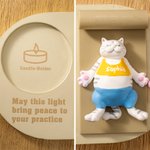 Personalised Yoga Cat Candle Holder with Name and Text Home Decor Birthday Gift for Yoga Lovers