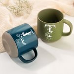 Personalisierte 355 ml Keramik Tasse im Blumendesign mit Initiale und Namen Dankeschön Geburtstag Geschenk für Familie Freunde Mitarbeitende