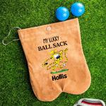 Personalized Long-Tailed Marsupilami Golf Ball Bag Sack with 2 Golf Balls Golf Accessories Birthday Gift for Golf Players | Callie × Marsupilami®