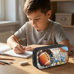 Personalised Basketball Baseball Crack Wall Backpack Lunch Bag Pencil Case Set with Name and Number Back to School Team Day Birthday Gift for Kids