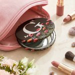 Personalized Birth Flower Butterfly Compact Heart Round Square Makeup Mirror with Initial and Name Birthday Wedding Party Gift for Women