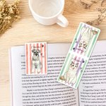 Personalisierte Aquarell Streifen Haustier Foto magnetische Lesezeichen Clip mit Namen täglichen Gebrauch Geburtstag Lesen Geschenk für Tierliebhaber Besitzer Bücherwürmer