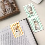 Personalisierte Aquarell Streifen Haustier Foto magnetische Lesezeichen Clip mit Namen täglichen Gebrauch Geburtstag Lesen Geschenk für Tierliebhaber Besitzer Bücherwürmer