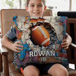 Personalized Ball Sport Design Soft Throw Pillow Cover with Name and Number Home Decor Birthday Gift for Ball Players Lovers