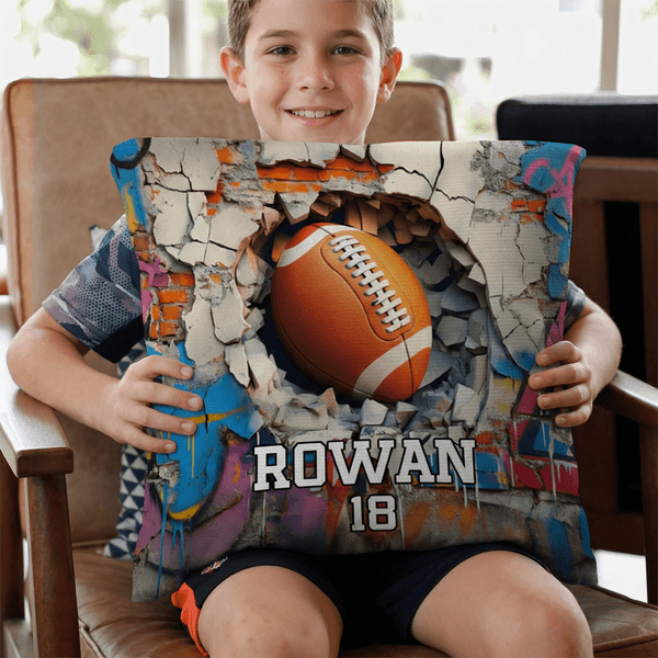 Personalized Ball Sport Design Soft Throw Pillow Cover with Name and Number Home Decor Birthday Gift for Ball Players Lovers