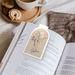 Personalised Minimalist Flowers Magnetic Bookmark Clip with Name Reading Accessory Birthday Gift for Book Lovers Friends