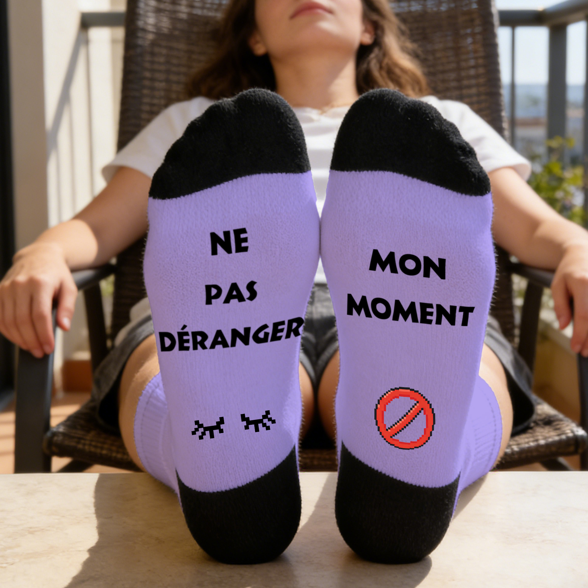 Chaussettes drôles personnalisées avec texte ne pas déranger - Chaussettes douces et confortables - Cadeau anniversaire pour famille amis pères mères