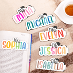 Henkilökohtainen värikäs nimi Magneettinen kirjanmerkki Clip otsikko Book Club syntymäpäivälahja opettajille kirjan ystäville