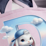 Gepersonaliseerd schattig konijntje met konijn naam streep paasmandje met initiële eieren jagen Party Favor paasgeschenk voor kinderen