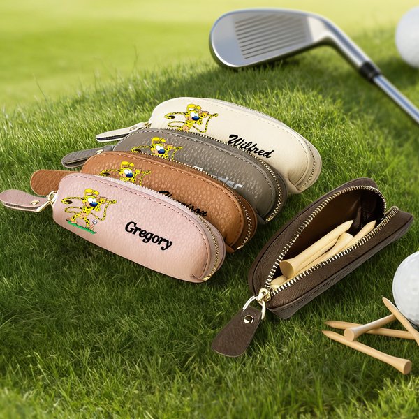 Personalised Cartoon Marsupilami PU Leather Coin Handbag with Name Golf Ball Stud Storage Birthday Father's Day Gift for Golfer | Callie × Marsupilami®
