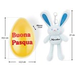 Uovo di Pasqua capiente personalizzato con nome e coniglietto in peluche da appendere - Regalo ideale per Pasqua per bambine e ragazze