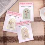 Personalised Minimalist Flowers Magnetic Bookmark Clip with Name Reading Accessory Birthday Gift for Book Lovers Friends