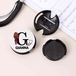 Gepersonaliseerde Cartoon Verpleegkundige Arts Karakter Stethoscoop ID Tag met initiaal en naam Verpleegkundige Week Waardering Gift voor medisch personeel