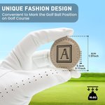 Personalisierte Golf-Thema Monogramm magnetische PU Leder Golf Ball Marker mit Namen und Initialen Satz von 2 Golf Club Geburtstag Geschenk für Golfliebhaber Golfer