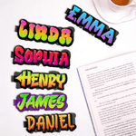 Personalized Neon Gradient Name Magnetic Bookmark Clip Reading Accessory Daily Use Back to School Birthday Gift for Book Lovers Bookworms