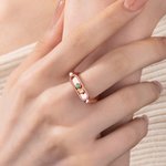 Anillo personalizado de plata de ley con doble piedra de nacimiento y texto Joyería delicada Regalo de cumpleaños de San Valentín para madre esposa