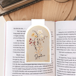 Personalised Minimalist Flowers Magnetic Bookmark Clip with Name Reading Accessory Birthday Gift for Book Lovers Friends