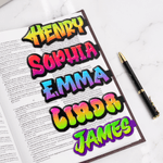 Personalized Neon Gradient Name Magnetic Bookmark Clip Reading Accessory Daily Use Back to School Birthday Gift for Book Lovers Bookworms