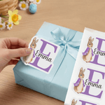 Gepersonaliseerde Schattige Peter Konijn Initiaal Waterdichte Sticker met Naam Cadeau Decoratie Paasfeest Favors voor Kinderen