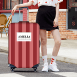 Personalised Multicolor Stripe Design 18-32 Inches Luggage Cover with Name and Text Travel Accessories Birthday Gift for Family Friends