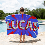 Personalized Pop Style Oversized Quick Dry Beach Towel with Name Vacation Accessory Beach Party Birthday Gift for Family Friends