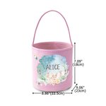 Personalised Cute Flower Rabbit Butterfly Plaid Easter Basket with Name Easter Eggs Hunting Party Favor Gift for Boys Girls