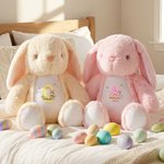 Personalisierte Schmetterling niedlichen Kaninchen Plüsch Ostern Hase Plüschtier mit Initialen und Namen Ostern Geschenk für Neugeborene Kinder